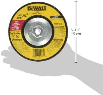 Visoki metalni Brušenje krug DEWALT DW4626 veličine 6 inča na 1/4 inča na 5/8 inča-11