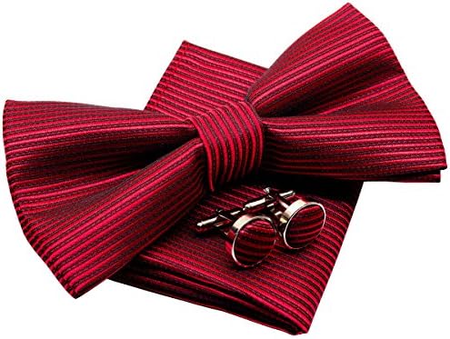 Prugasta Teksturom Tkani Pre zavezan kravata (5 inča) s Pocket maramicu i запонками Poklon set