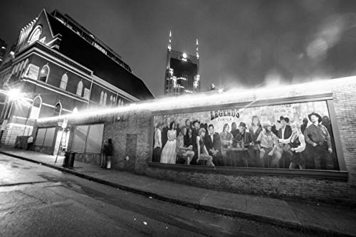 Nashville Tennessee Kutak Legende Broadway Country Glazba Fotografija u centru grada Orijentir Platno crno bijeli