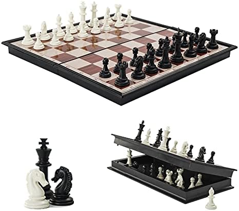 Mini šahovskoj ploči MUKAYIMO, Sklopivi šahovski set veličine 7,08 x 7,08 inča s magnetska figure, Set za putovanja,