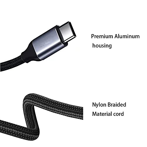 USB kabel C za аудиоразъема AUX 3,5 mm 2 kom, 3,3 ft Tip C za slušalice od 3,5 mm, Najlon, pleteni kabel za