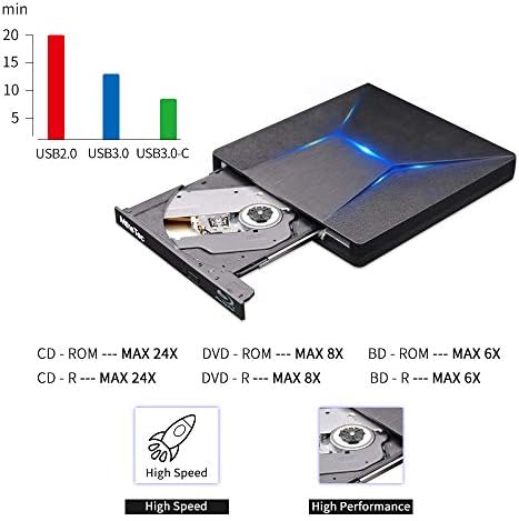 Vanjski pogon Bluray DVD, MthsTec USB 3.0 i snimač Blu-Ray Type-C na DVD-snimač 3D Tanki Optički pogon Bluray