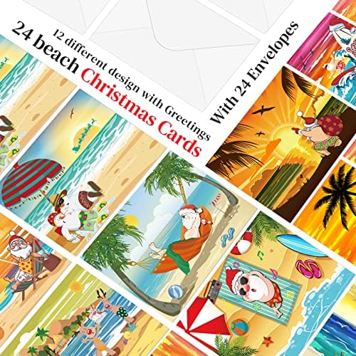 24 Pakiranje Plaža Božićne čestitke Raznolikost Paket Tropske Zabavne Havajski Božićne Čestitke Božićne Čestitke