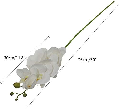 JAROWN Umjetno Cvijeće Bijele Orhideje 4 Kom. 30 Cm