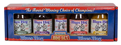 Veliki iz uzorkivač za roštilj Blues Hog Premium (Pakiranje od 5 razreda s 4 raznim umacima i 1 usd)