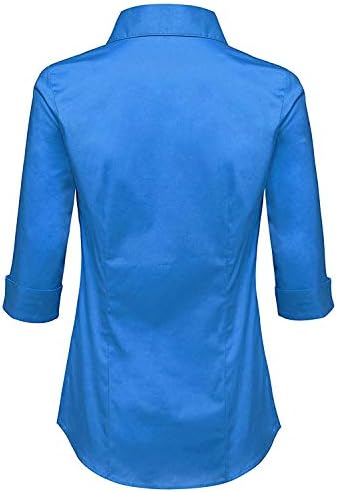 Odjeća MAYSIX 3/4 Rukavima, Nalik na Ovratnik na Zakopčane Uredski Formalni Casual Košulja, Bluza za Žene Odgovara (XS-6XL)