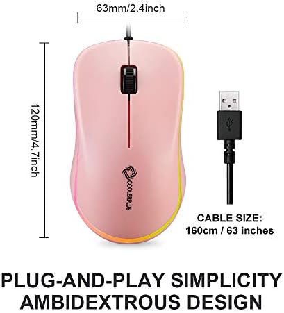 Coolerplus FC112 USB Optički žičani računalni miš s jednostavnim klikom miša za ured i dom, 1000 dpi, premium