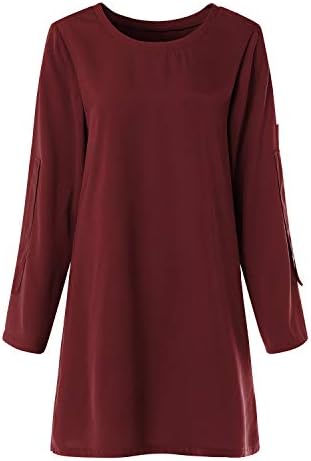 YOINS Uzročno-istražne haljine za žene Majice kratkih/dugih rukava Ravnici tunike s okruglog izreza Bluze s