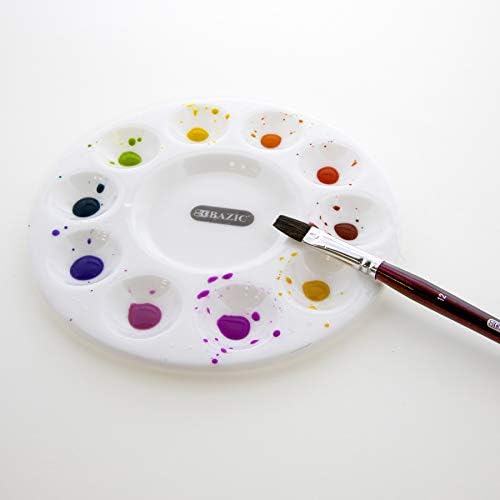 BAZIC Kružna 10-Paleta za miješanje, Palete za plastične posude za boje za Akvarel Akrilnog uljem DIY Obrtni