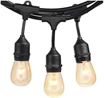 Sunčane Vanjske Žice čvora, 48-noga komercijalne klase Edison Light String sa svjetiljkama 11 W s podesivim svjetline za dvorišta, Vrt, Bistro, Sjenice, Vrtni