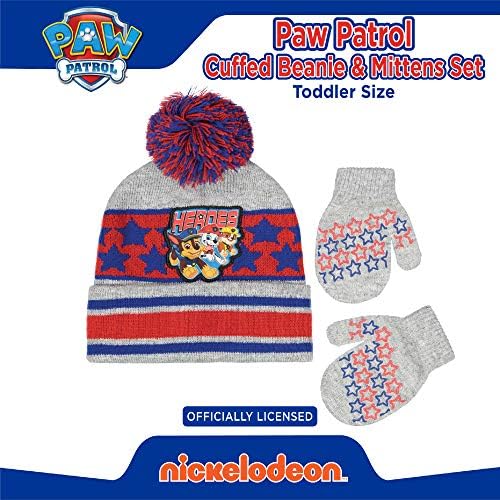 Komplet zimskih kapa za dječake Nickelodeon, Marshall Patrola Kandži, Težnja i Šljunak, Kapa za djecu i rukavice