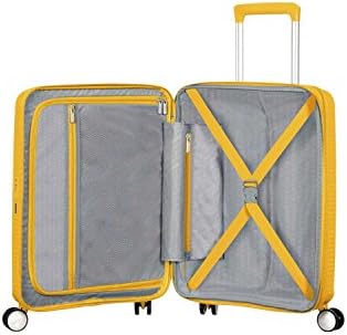 Kofer American Tourister Curio s tvrdim bočno na rotirajućim točkovima, Zlatno-Žuta, Ručnu prtljagu 20 inča