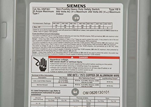 Siemens HNF361 30-Амперный 3-Polni 600-voltni 3-Prugast Sigurnosni Prekidači za teške uvjete rada