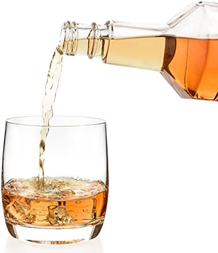 Luxbe - Kristalne čaše za viski i viski 10,1 oz, Set od 4- ručni выдувки bez olova - Барная posuđe, Starinski