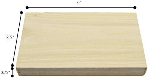 Odbora od topole (S4S), Puno, puno drvo - 6 cm x 3,5 cm x 0,75 inča (Stvarna veličina) - Završiti s četiri strane