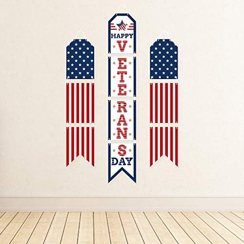 Velika Točka Sreće Na Dan veterana - Vertikalni Viseći Papir Vrata Banneri - Set za ukrašavanje Patriotske zidova