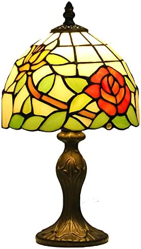 Zidno slikarstvo Times Rasvjeta lampe za Tiffany W8H14 inča Elegantna Crvena ruža je Cvijet витражный stakleni abažur Stilskog noćni ormarić Lampa za čitanje za dnevni boravak obrt Pokloni