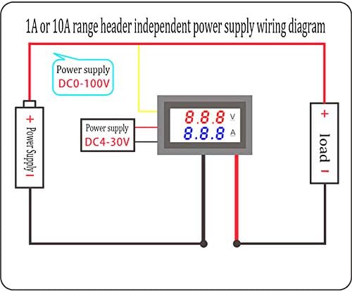 Eachbid DC 0-100 U 10A LED Crvena Plava Dvostruki Zaslon Digitalni Ampermetar Napona za kućnu uporabu Crvena+Plava i 10A