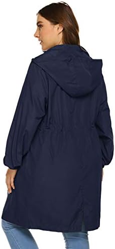 Ženska odjeća za kišu IN ' VOLAND Plus Size Dugačak plašt Lagan ветровка s kapuljačom Vodootporne Jakne s džepovima