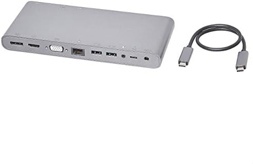 Osnove Aluminijska priključne stanice tipa C sa zaslona, HDMI, VGA, 4 USB-A, Ethernet, 2 žene tipa C, 2 Audio
