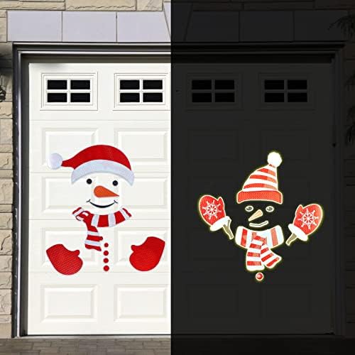 Flutesan Božićne magneti za garažna vrata Ukras Reflektirajućim Snjegović Magneti za garažna vrata Naljepnice