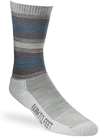 Farma do pete Unisex Princeton Cijelu Sezonu Čarapa od Merino Vune u Jednostavnu Traku za Posadu