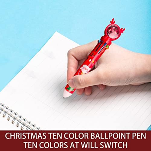 Božićno Kemijska olovka 10 Boja Pop Loptu Olovke boja potisna ploča u Boji Višenamjenski Marker ponekog raznobojne