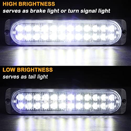 Komplet od 2 Aluminijska Kućišta Prozirna Leća Bijela LED Obrnut Stanju Navigacijska Svjetla 7,5 Cm, Kompatibilan