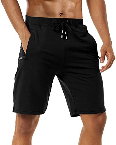 Muške svakodnevne kratke hlače Boyzn iz 2 predmeta, Udobne pamučne kratke hlače za trening, Kratke hlače za trčanje s fleksibilnim gumicom u struku i džepovima na munje