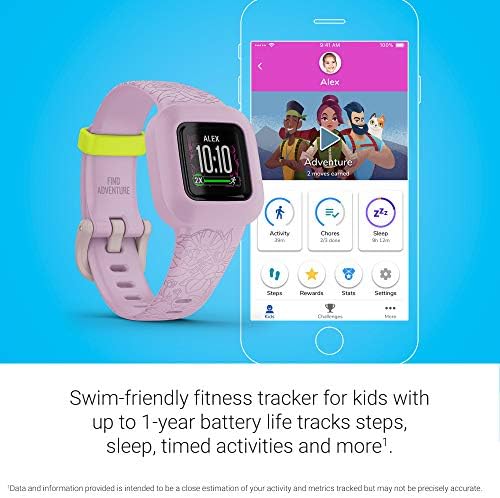 Garmin vivofit jr. 3, Fitness Tracker za Djecu, Uključuje Interaktivnu Aplikaciju, pogodan Za Kupanje, Vijek