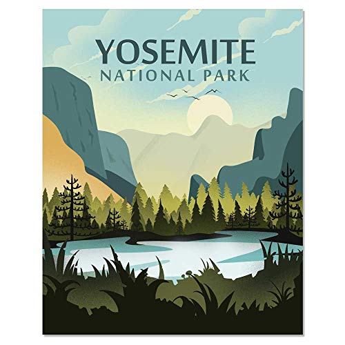 Print Nacionalnog parka Yosemite Zid umjetnost Nacionalnog parka BEZ okvira 11x14 cm