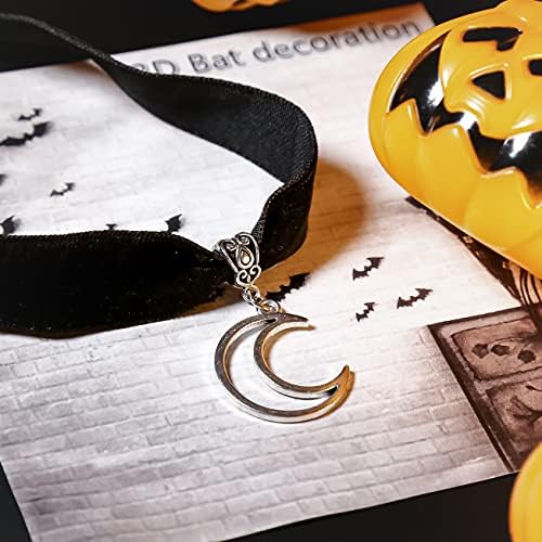 RareLove Kostime za Halloween Crni Baršun Gotička Ovratnik Ogrlicu u obliku Polumjeseca Ogrlica sa premazom