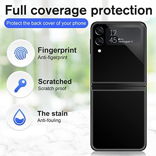 (1 SET 2 kom) Samsung Galaxy Z Flip 3 5 G Zaštitna folija Za Ekran, 2 kutije Stražnja Strana je Vanjska Potpuno Prekriven Kaljeni Staklena Film, Sa Zaštitnim objektivom, 3D edge, bez mjehurića,Protiv ogrebotina(Krema)