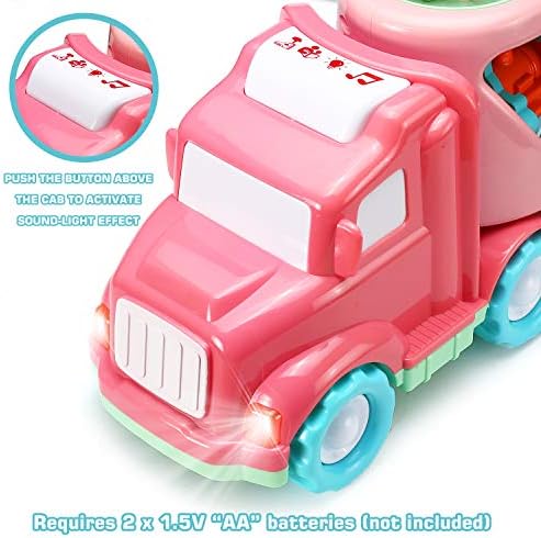 Set igračaka za auto-prijevoznika(5 u 1) sa svjetlom i zvukom, Pink igračka za djevojčice-dijete, Dvostruka
