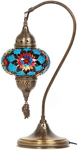 DEMMEX Ručni Rad Turska Marokanac Šareni Mozaik Staklo Stilskog Tablica Noćni Lampe Abažur, 18,8 cm (Nebo)