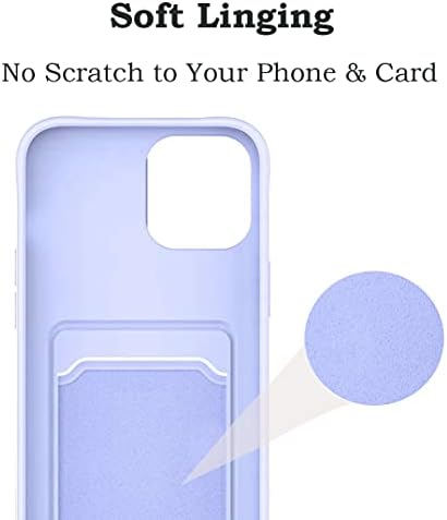 Torbica Unov je Kompatibilan sa iPhone 13 6,1-inčni mekan silikon Tanka zaštitna torbica s držačem kartica, rukav, novčanikom, džep za kartice, Torbica (Mouve Purple)