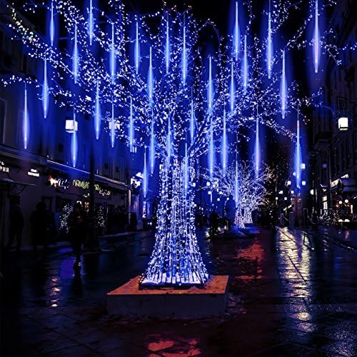 Метеоритный kiša Svjetla 20 inča 10 Cijev 540 LED Božićna Svjetla Padaju Kišne Svjetla Vodootporan Kapi Kiše Kaskadno Svjetla na Dan Zahvalnosti Božićne Blagdane Vrt Dvorište Kuće je Vanjski Ukras, Plava
