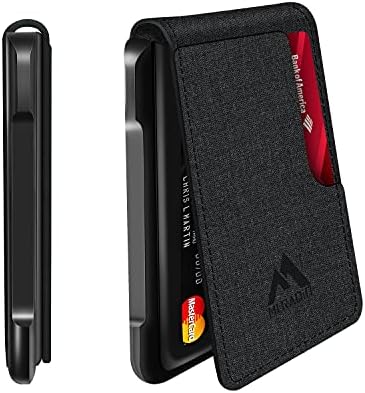Muški novčanik Taktički dvostruke torbice za muškarce Metalni RFID Blokiranje od Aluminija minimalistički novčanik Držač za gotovinu kartice Darove za muškarce (Aluminij i PU, tamno crna)