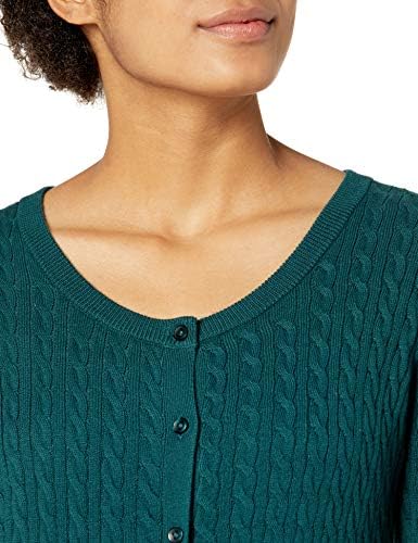 Ženski jednostavan cardigan-džemper Essentials dugih rukava i okruglog izreza