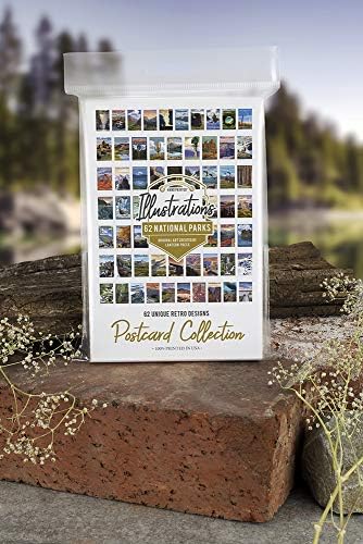 62 Nacionalna parka - Set razglednica iz 62 Različitih Originalnih Razglednica s ručni ilustracija od Lantern